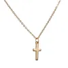 Высокое качество крест кулон ожерелье для женщин девушки дети,мини очарование кулон золотой цвет ювелирные изделия распятие христианские украшения