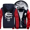 Dropshipping EUA tamanho crânio impresso hoodie para homens moletom moletom camisolas inverno engrossar casaco de jaquetas masculinas mornas