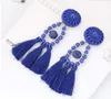 Yeni Konu Uzun Püskül Küpe Rhinestone Bırak Bildirimi Saçak Küpe Kadınlar için Lüks Tear Drop Küpe Rhinestone Püskül Dangle