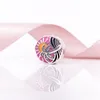 Fascino tramonto tropicale Autentico argento sterling 925 Smalto misto Chiaro CZ Perline Adatto a bracciali serpente Gioielli fai da te 792116ENMX Fascino