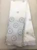 5yards / lote Fashion Africano George Lace Tecido Bordado Jatch lantejoulas material de algodão para vestir IG5-6