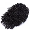 Afro Curl Kordelzug Pferdeschwanz Echthaar Chignon Kunststoffkämme Hochsteckfrisuren KINKY CURLY AFRO PUFF für schwarze Frauen 120g Dunkelbrauner Afro-Pferdeschwanz