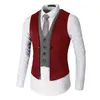 2017 Nya klänningvästar för män Slim Fit Mens kostym Vest Male Waistcoat Gilet Homme Casual Ärmlös Formell Business Jacket