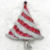 12pcs / lot grossist kristall rhinestone emaljing julgran stift brosch julklappar mode kostym smycken gåva c421