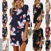 Sommer Mode Frauen Kleid Floral Bedruckte Kleid Kurzarm Casual Lose Strand Kleid Mini vestido Plus Größe S-5XL