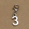 100PCS / Lot Zinc Alloy 0-9 Arabiska Number Keychain Metal Figur Hummer Clasp Differ Key Chain DIY Key Ring