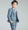 2018 Mode Dernière Conception Garçon Polyester Porter Sur Mesure 3 Pièces Enfants Mariage Marié Costumes Garçons Formel Mariage / Anniversaire Tuxedos