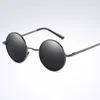 Gloednieuwe design mode ronde bril gepolariseerde zonnebril unisex frame ovale vintage zonnebril ronde zonnebril UV400 zwarte lens
