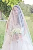 Gorgeous Wedding Veils Tulle Chapel Length White Ivory Simple Bridal Veils Blusher Cover Face Two Layers High Quality295k