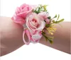 Koreansk konstgjord blomma handled blomma Koreansk version av bröllopsbruden Bridesmaid Wrist Flower Decoration Rose Bouquet grossist