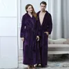 Hiver Couple corail polaire peignoirs femmes/hommes chaud Long Sexy Kimono Robe de bain grande taille Robe de chambre Robes de demoiselle d'honneur femme