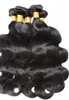 Brasiliansk mänsklig jungfru remy hår naturligt våg hår inslag mänskligt mjuka dubbeldragna hårförlängningar obearbetade naturlig svart färg