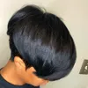 Nova peruca de cabelo humano frontal curto com franja Bob Pixie corte de cabelo africano estilo brasileiro perucas para mulheres negras