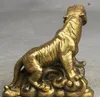 Zsr 601 folk China chino fengshui laton ferocidad Zodiaco Tigre animal estatua escultura2116