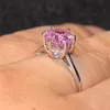 Size 510 Luxury Jewelry Solitaire 100 Real 925 Sterling Silver Round Cut Pink Sapphire CZ Diamond Gemstones Women Wedding Crown 8595762