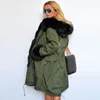أزياء السيدات المرأة عارضة فو الفراء معطف الخريف الشتاء الدافئة هود معطف طويل خندق شيك سترة أبلى