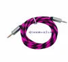 1 M 3FT Aluminium Pleciony 3.5mm Stereo Auxiliary Audio Cable Car Cable Extension Aux Cord Jack Male na Mężczyzna na iPhone Samsung MP3 Głośnik Komputer