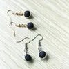 4Styles goutte d'eau coeur noir pierre de lave boucles d'oreilles collier bricolage aromathérapie huile essentielle diffuseur balancent boucles d'oreilles bijoux femmes