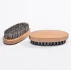 Hot Sale Men's Fashion Boar Beard Mustasch Brush Round Wood Handle Borstle Comb Gratis frakt