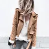 European fashion solid color casual long-sleeved button deerskin jacket jacket pink khaki green blue support mixed batch