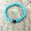 Bracelet de perles turquoise en pierre de lave noire, bon marché, diffuseur de parfum d'huile essentielle, pour femmes et hommes