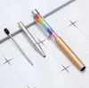 Creative rainbow colorful crystal pen diamond top bling ballpoint pen promotional advertising cheap crystal pen