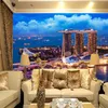 Custom any size 3D wall mural wallpapers Modern fashion City night scene 3D Perspective Wall Sticker