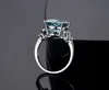 Blue Diamond Topaz Finger Finger Crystal Butterfly Pierścienie Brida Wedding Fashion Biżuter