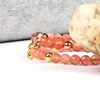 Nieuwe 1 stks Hot Koop Liefhebbende Sieraden Natuursteen Kralen Micro Verharde Leopard Macrame Armbanden Groen voor mannen Roze voor vrouwen