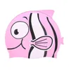Bebê bonito silicone touca de natação dos desenhos animados peixe clownfish elástico touca de banho bonito menino menina piscina de natação banho elástico durável chapéu infantil tampas de banho