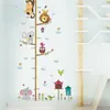 Bosdieren Lion Monkey Owl Bird House Tree Hoogte Meet Wandsticker voor kinderkamers Poster Groei Chart Home Decor Decal6838523