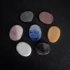 Dingsheng Natural Crystal Quartz Ovala Slice Amethyst Obsidian Agate Palm Stones Round Crystal Flat Tumbled Energy Stone Reiki Healing Chakra