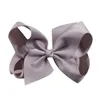 6 Big Grosgrain Ribbon Solid Hair Bows With Clips Girls Kids Hair Clips Headwear Boutique Hair Accessories