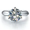 Choucong caliente solitario 2ct diamante cz 925 plata esterlina mujeres compromiso boda banda anillo Sz 4-10 regalo