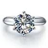 choucong Hot Solitaire 2ct Diamond cz 925 Sterling silver Kvinnor förlovning Bröllopsring Ring Sz 4-10 Present