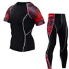 2017 Mens Skin Light Running Sets 3D Skulls Printing short Sleeve Running tirts pants set litness suits5874583