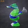 Cute seahorse bongs silicone smoking pipe bubbler dab rigs high times glass oil burner pipe with 14mm joint glass bowl screens