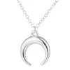 Vintage Cresent Moon Horn Pendant Necklace Women Necklaces & Pendants Statement Necklace Jewelry bijoux femme