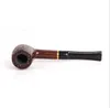 Carved flat mouth straight type pipe, ebony, ebony carving hammer, bucket, solid wood and ring, can be dismantled and filtered.
