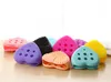 Wholesale 10 Colors Heart shape Makeup Brush with holder Silicone Cosmetic Cleaning Tool Washing Brush egg Pad Brush Cleanser 1000Pcs