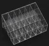 Partihandel-Ny Gratis Frakt Rensa Akryl 24 Läppstifthållare Display Stand Cosmetic Organizer Makeup Case # 9014