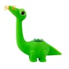 Dinosaur Pattern Silicone Tobacco Smoking Pipe With Glass Bowl Screen Available Herb Pipe mini water bubbler dab bong collapsible