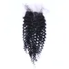 Brasilianska kinky curl hårbuntar med stängning mitt 3 del dubbel inslag mänskliga hårförlängningar färgbart mänskliga hår dhl shippin9989386