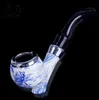 New resin pipe, Imitation Ceramic blue and white porcelain pipe, creative high heel bent man.