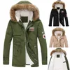 2018 nouveaux parkas hommes automne hiver fermeture éclair longue veste en coton hommes manteau à capuche mode 3 couleurs coupe-vent mâle manteau #0726 A #733