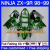 Kropp för Kawasaki ZX 9 R ZX900 ZX9 R Black West Frame ZX9R 98 99 00 220HM.41 ZX 900 900cc ZX 9R 98 99 ZX-9R 1998 1999 2000 Fairing Kit