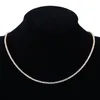 Hip Hop Chaîne En Or 1 Rangée Coupe Ronde Collier De Tennis Hommes Punk Glacé Strass Chaîne Collier Micro Incrusté De Zircon Cubique Ras De Cou8727833