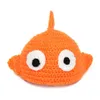 Söt månader baby foto rekvisita hatt handgjorda babyclownfish fisk stickad beanie hatt nyfödd ull fotografering cap crochet mössa för pojkar tjejer