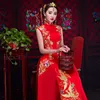 해외 중국 기모노 상해 이야기 빈티지 Cheongsam 결혼식 중국 복장 Suzhou 자수 긴 Qipao 여자 섹시한 전통 Cheongsam