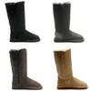 Mode Winter Talls Snow Boots Women 3 Buttons Designer Warm Shoes Classic Tall Boot Xmas Gifts Storlek 36-41 för damer